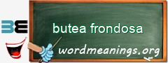 WordMeaning blackboard for butea frondosa